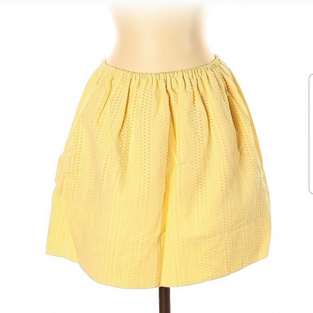 Tibi Yellow Casual Mini Skirt Small